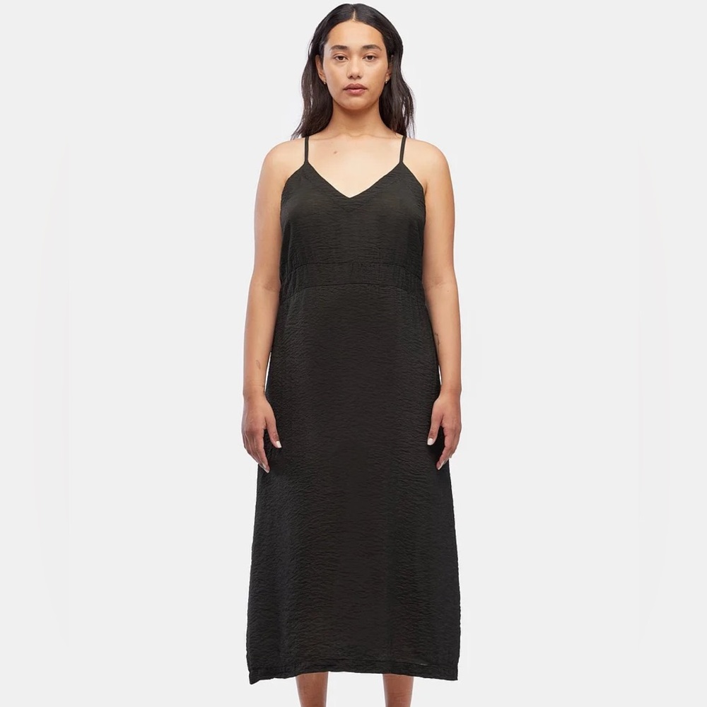 Lacausa Alma Slip Dress in Black Tar Size Small